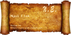Nyul Elek névjegykártya